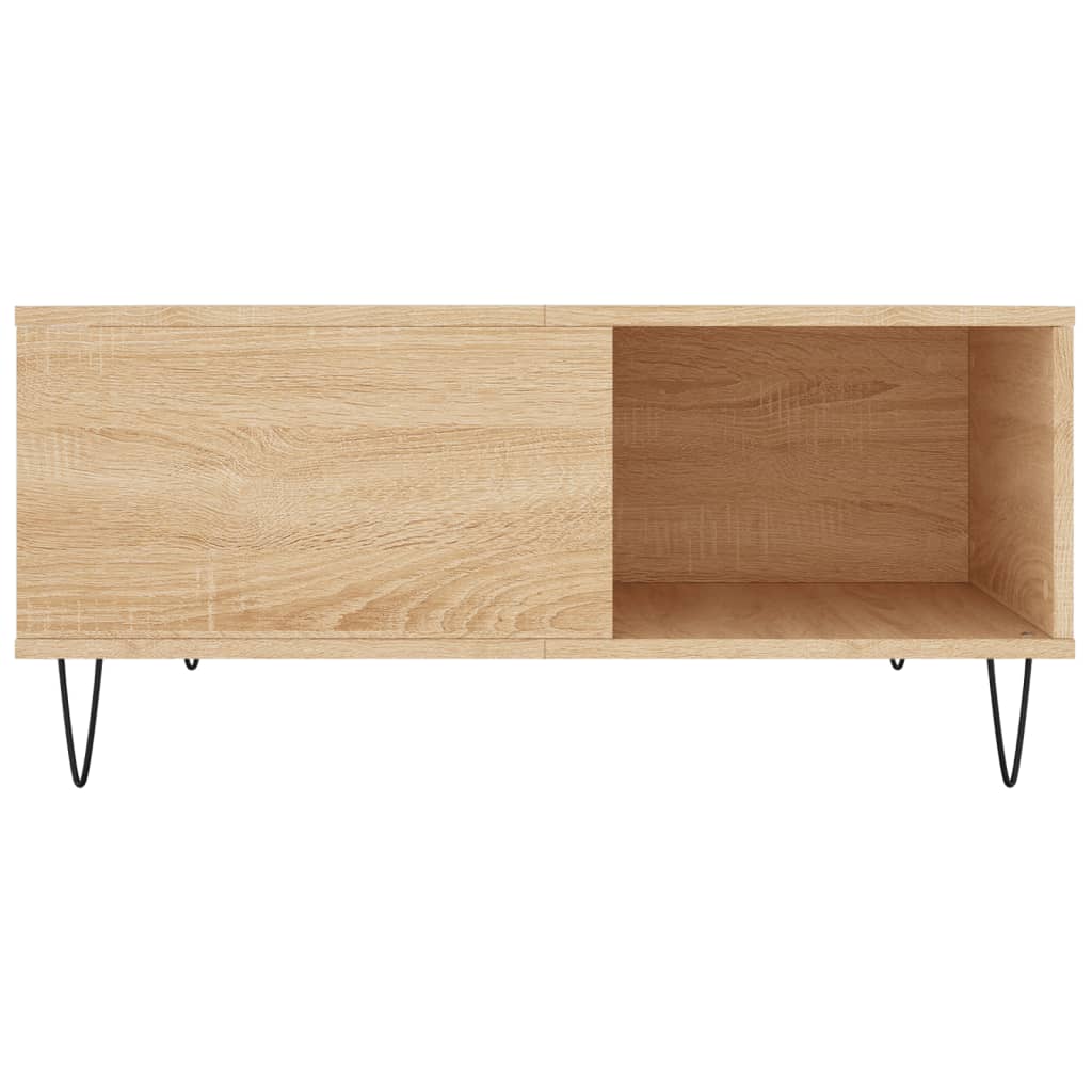 Salontafel 80X80X36,5 Cm Bewerkt Hout Kleurig Sonoma eiken