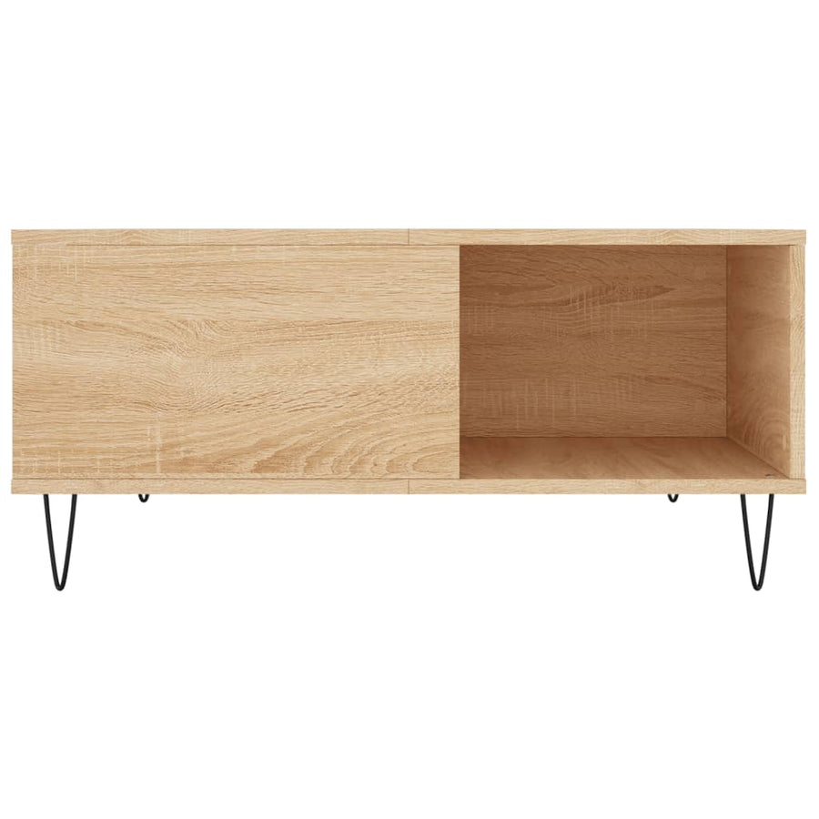Salontafel 80X80X36,5 Cm Bewerkt Hout Kleurig Sonoma eiken