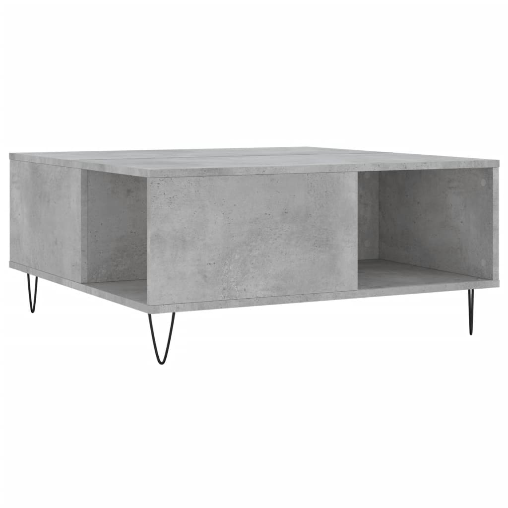 Salontafel 80X80X36,5 Cm Bewerkt Hout Betongrijs