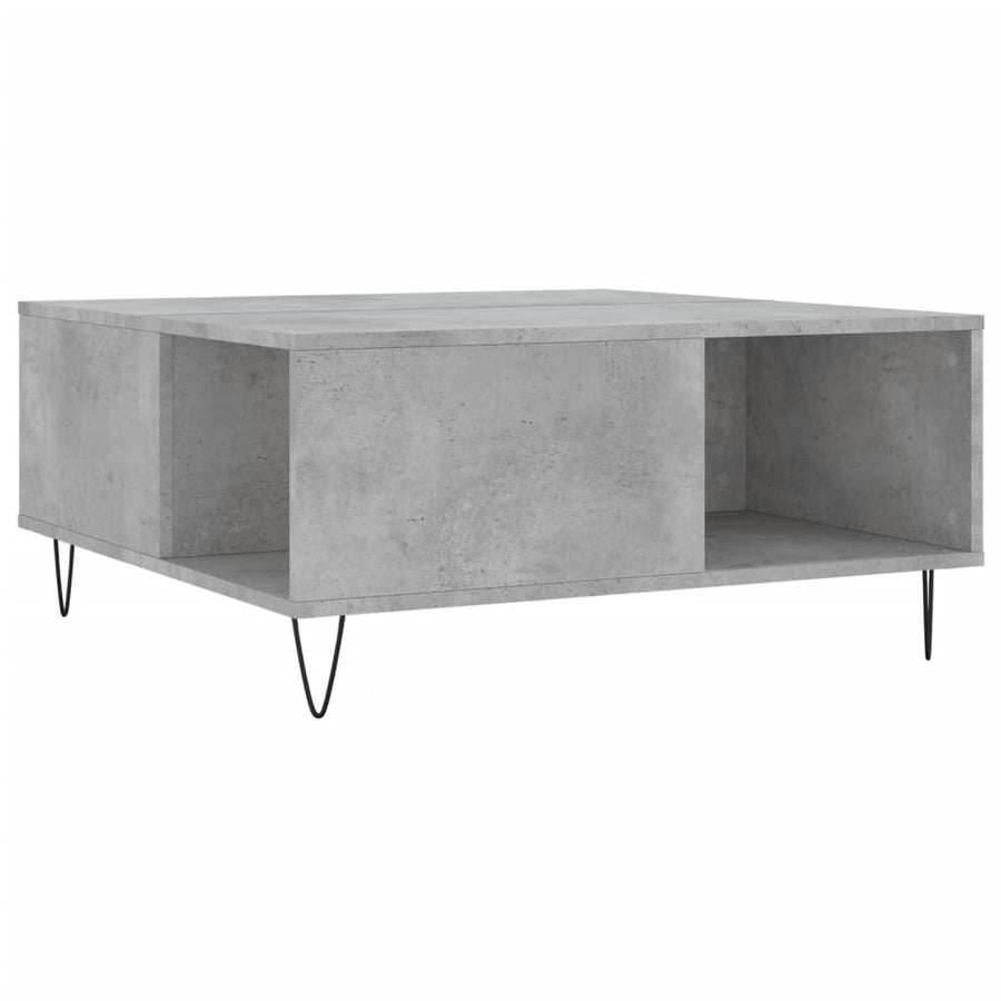 Salontafel 80X80X36,5 Cm Bewerkt Hout Betongrijs