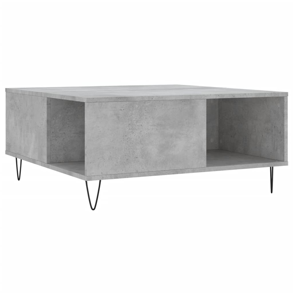 Salontafel 80X80X36,5 Cm Bewerkt Hout Betongrijs