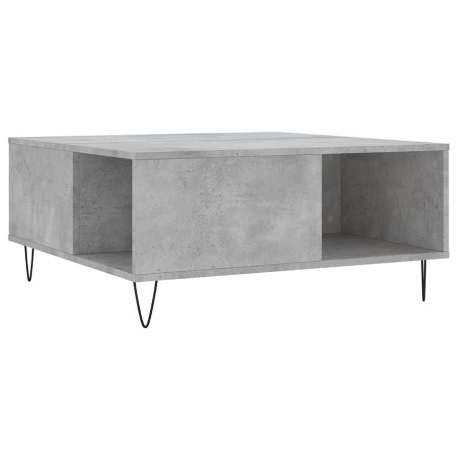 Salontafel 80X80X36,5 Cm Bewerkt Hout Betongrijs