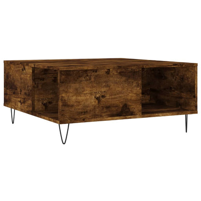Salontafel 80X80X36,5 Cm Bewerkt Hout Kleurig Gerookt eiken