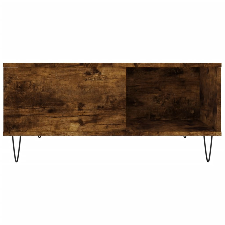 Salontafel 80X80X36,5 Cm Bewerkt Hout Kleurig Gerookt eiken