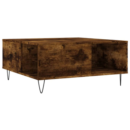 Salontafel 80X80X36,5 Cm Bewerkt Hout Kleurig Gerookt eiken