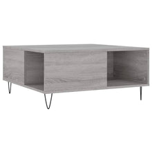Salontafel 80X80X36,5 Cm Bewerkt Hout Eikenkleurig Grijs sonoma