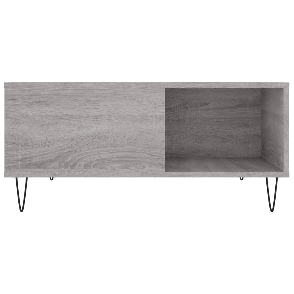 Salontafel 80X80X36,5 Cm Bewerkt Hout Eikenkleurig Grijs sonoma