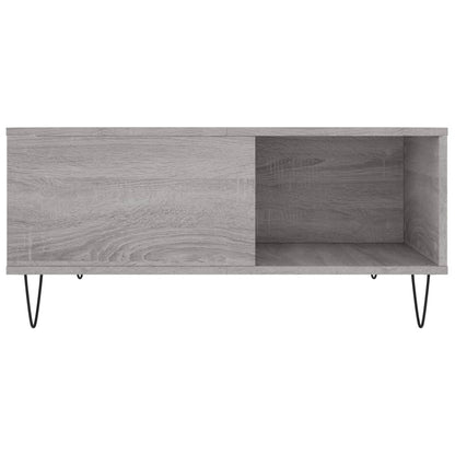 Salontafel 80X80X36,5 Cm Bewerkt Hout Eikenkleurig Grijs sonoma