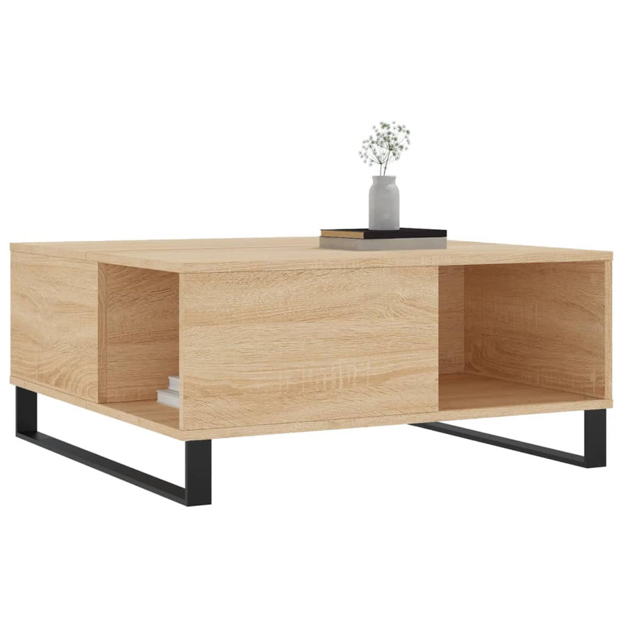Salontafel 80x80x36,5 cm bewerkt hout sonoma eikenkleurig