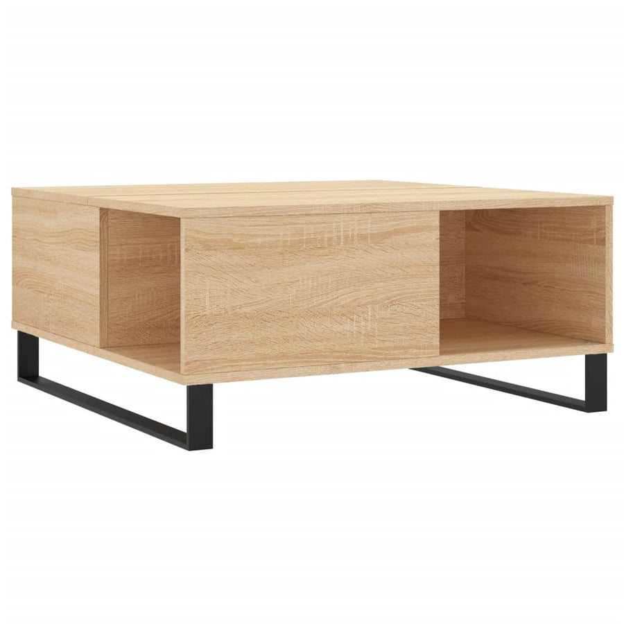 Salontafel 80x80x36,5 cm bewerkt hout sonoma eikenkleurig