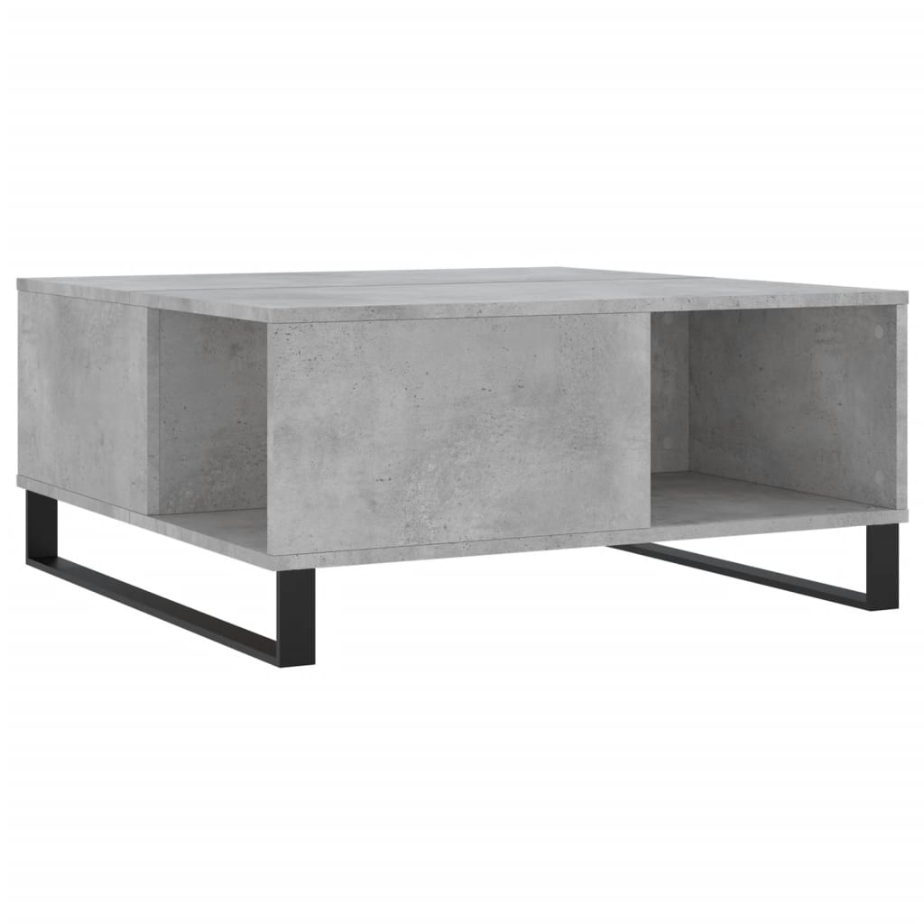 Salontafel 80x80x36,5 cm bewerkt hout betongrijs