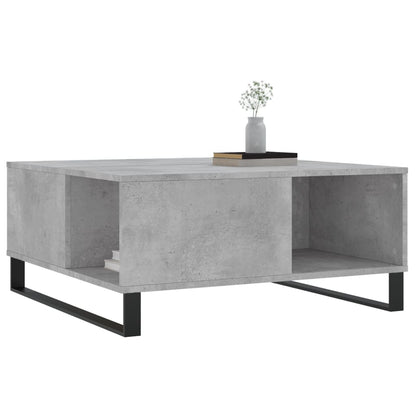 Salontafel 80x80x36,5 cm bewerkt hout betongrijs