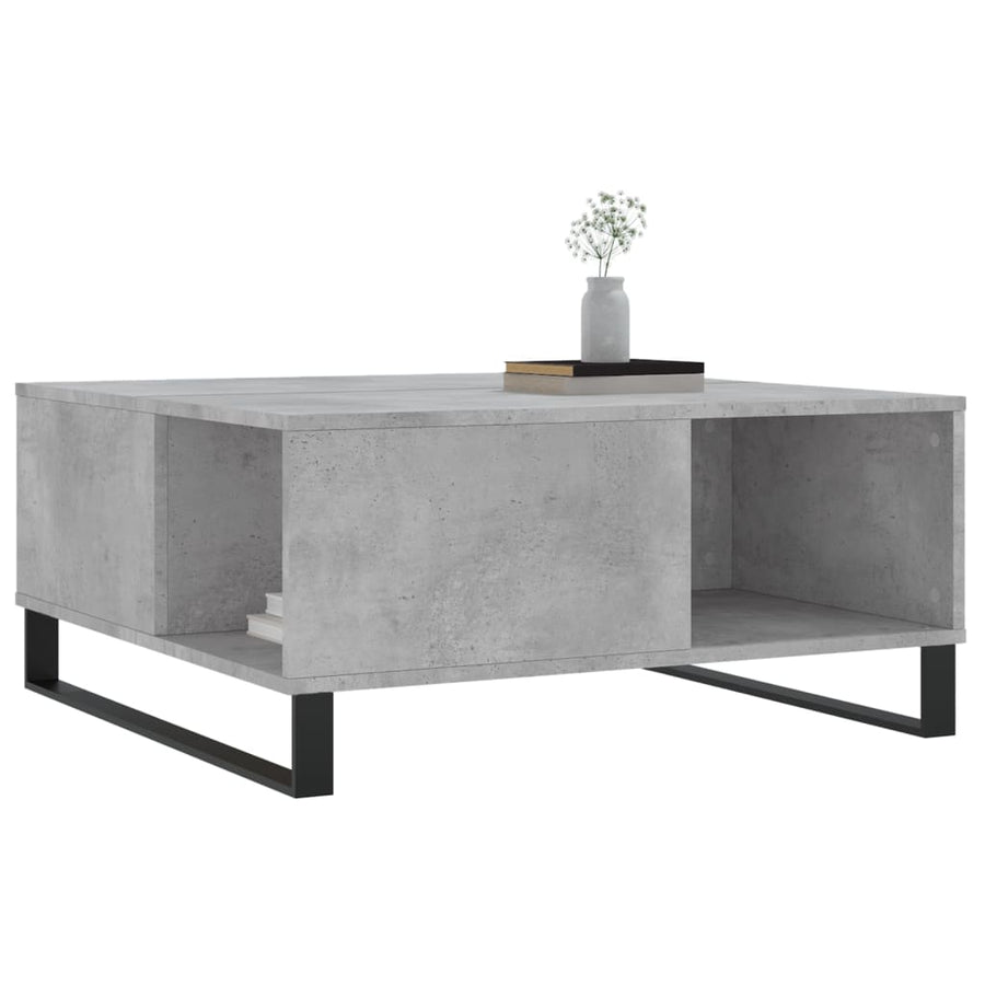 Salontafel 80x80x36,5 cm bewerkt hout betongrijs