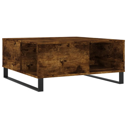 Salontafel 80X80X36,5 Cm Bewerkt Hout Kleurig Gerookt eiken