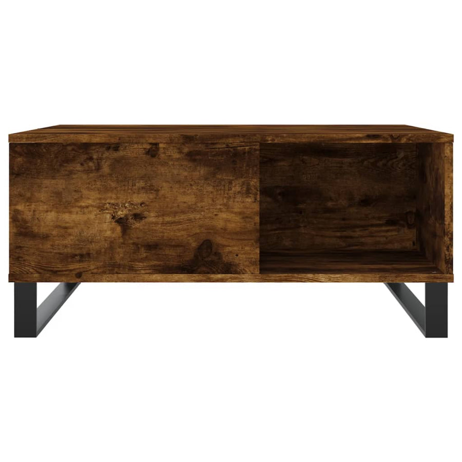 Salontafel 80X80X36,5 Cm Bewerkt Hout Kleurig Gerookt eiken