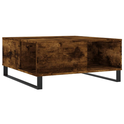 Salontafel 80X80X36,5 Cm Bewerkt Hout Kleurig Gerookt eiken