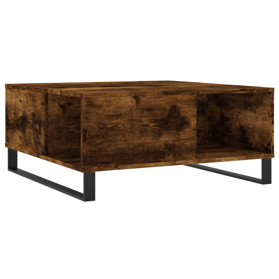Salontafel 80X80X36,5 Cm Bewerkt Hout Kleurig Gerookt eiken