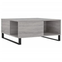 Salontafel 80X80X36,5 Cm Bewerkt Hout Eikenkleurig Grijs sonoma