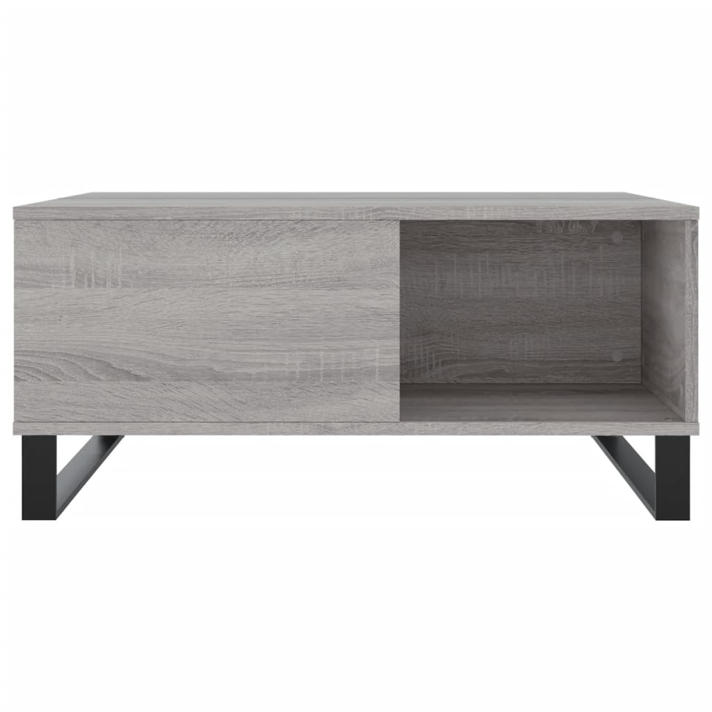 Salontafel 80X80X36,5 Cm Bewerkt Hout Eikenkleurig Grijs sonoma
