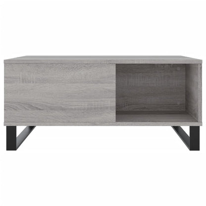 Salontafel 80X80X36,5 Cm Bewerkt Hout Eikenkleurig Grijs sonoma