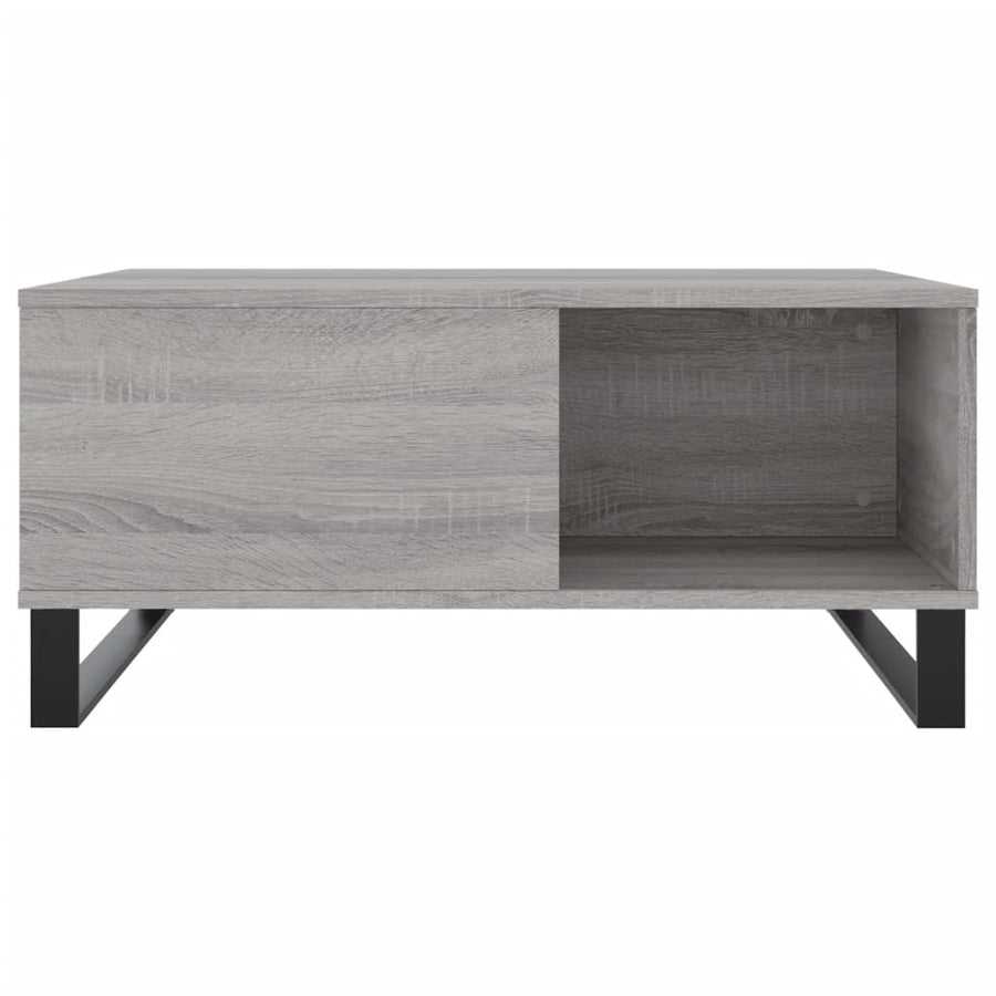Salontafel 80X80X36,5 Cm Bewerkt Hout Eikenkleurig Grijs sonoma