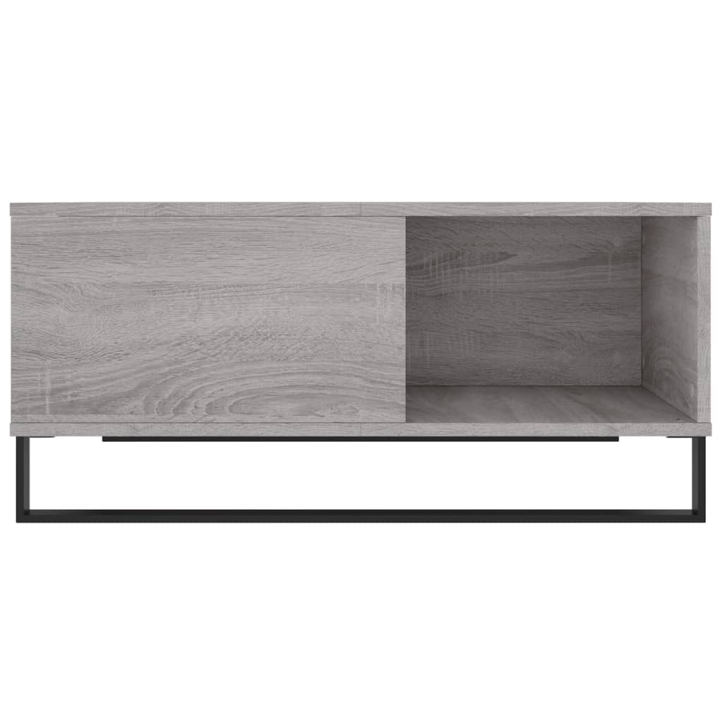 Salontafel 80X80X36,5 Cm Bewerkt Hout Eikenkleurig Grijs sonoma
