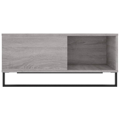 Salontafel 80X80X36,5 Cm Bewerkt Hout Eikenkleurig Grijs sonoma