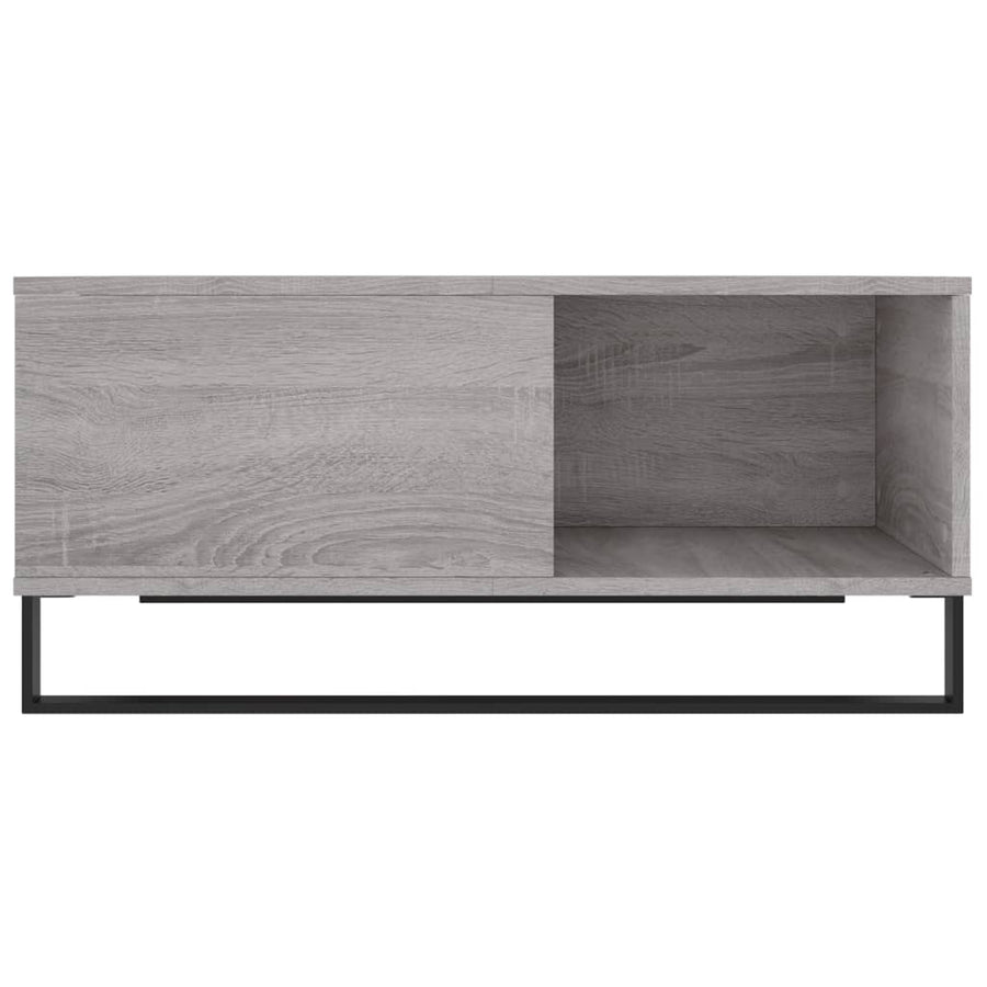 Salontafel 80X80X36,5 Cm Bewerkt Hout Eikenkleurig Grijs sonoma