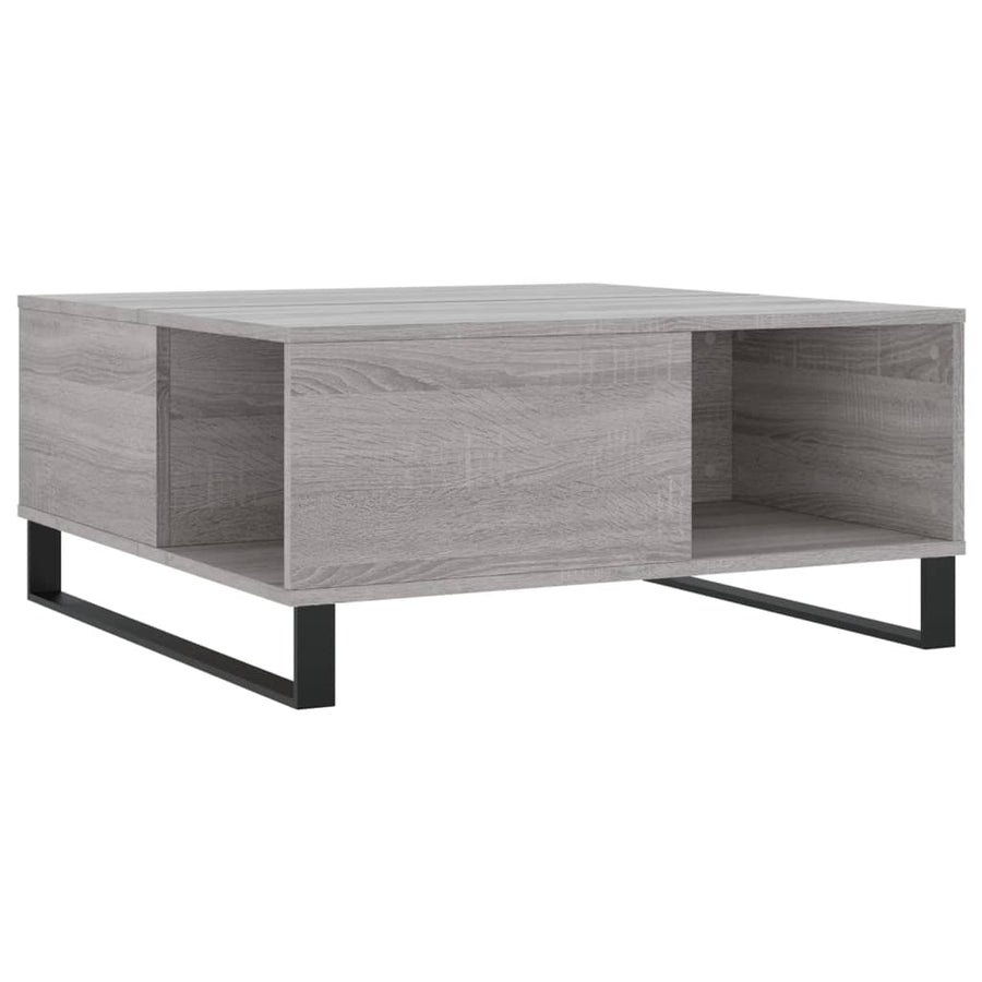 Salontafel 80X80X36,5 Cm Bewerkt Hout Eikenkleurig Grijs sonoma