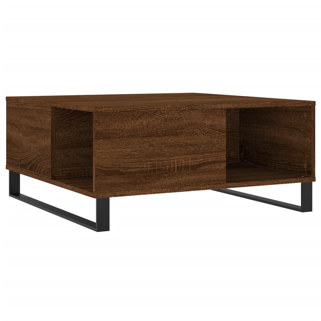 Salontafel 80X80X36,5 Cm Bewerkt Hout Bruin Eikenkleur Bruineiken
