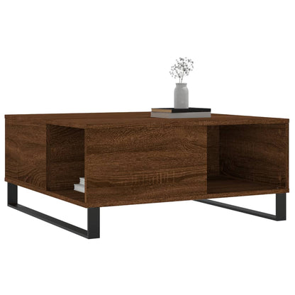 Salontafel 80X80X36,5 Cm Bewerkt Hout Bruin Eikenkleur Bruineiken
