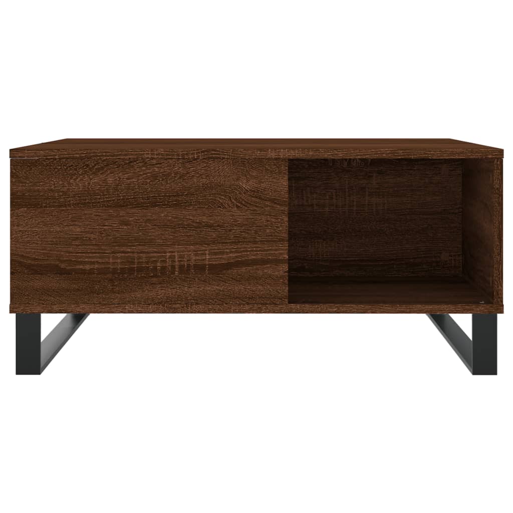 Salontafel 80X80X36,5 Cm Bewerkt Hout Bruin Eikenkleur Bruineiken