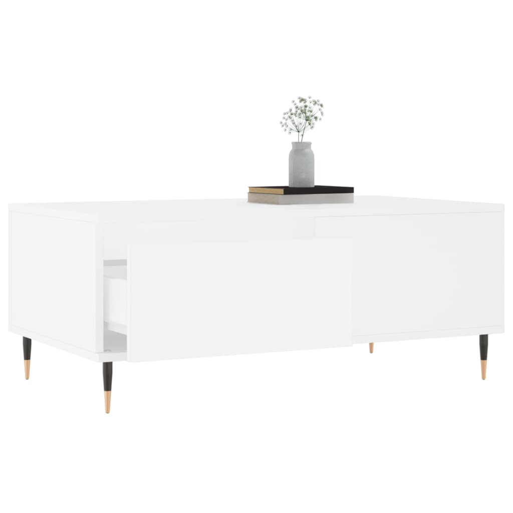 Salontafel 90X50X36,5 Cm Bewerkt Hout Wit