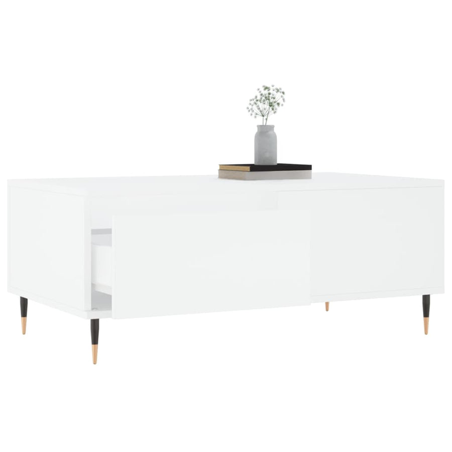 Salontafel 90X50X36,5 Cm Bewerkt Hout Wit