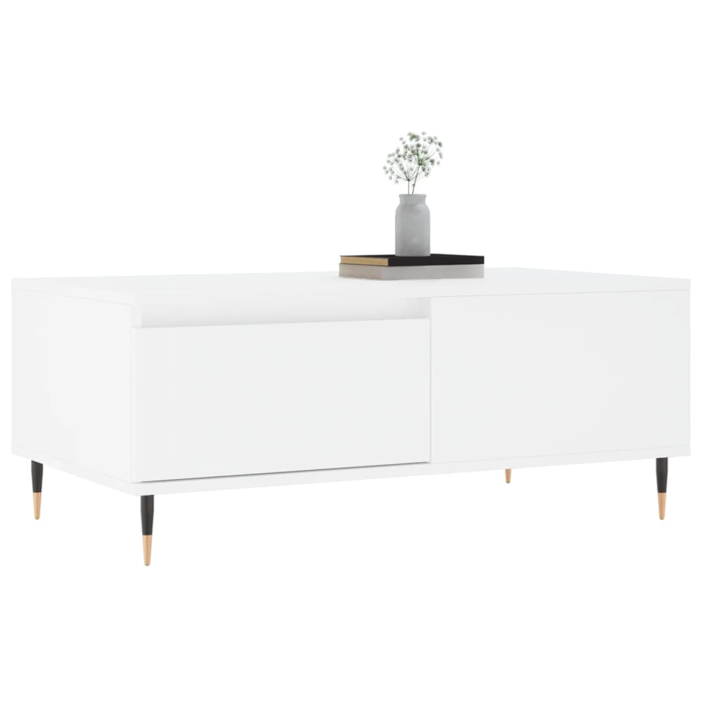 Salontafel 90X50X36,5 Cm Bewerkt Hout Wit