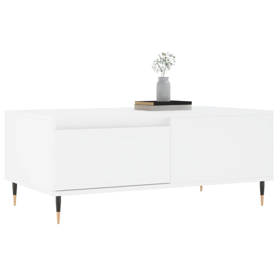 Salontafel 90X50X36,5 Cm Bewerkt Hout Wit