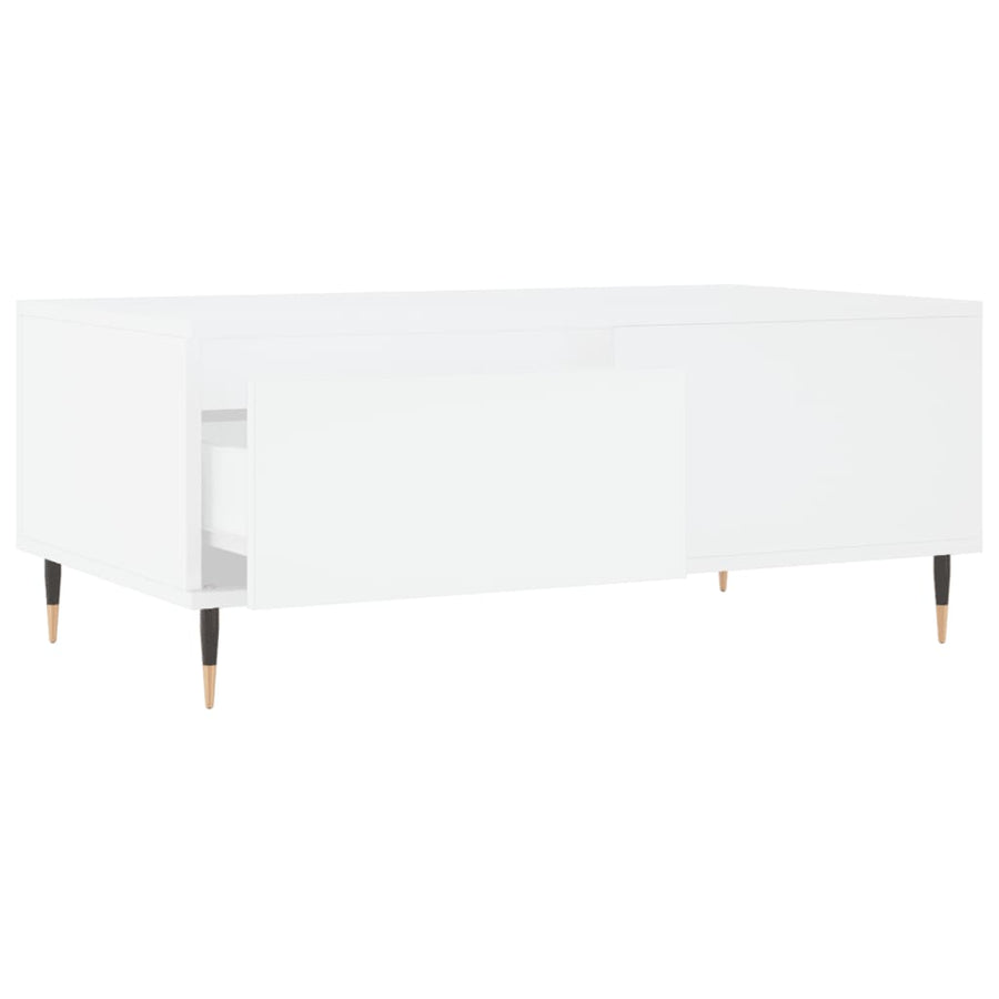 Salontafel 90X50X36,5 Cm Bewerkt Hout Wit