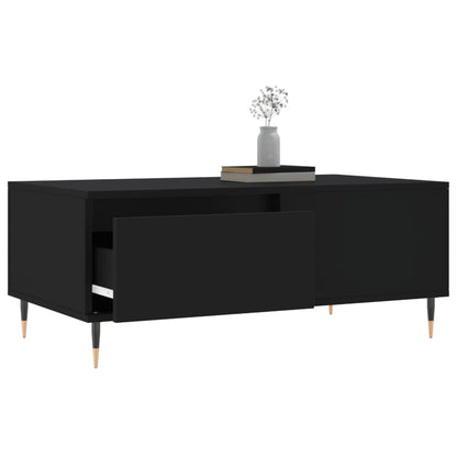 Salontafel 90X50X36,5 Cm Bewerkt Hout Zwart