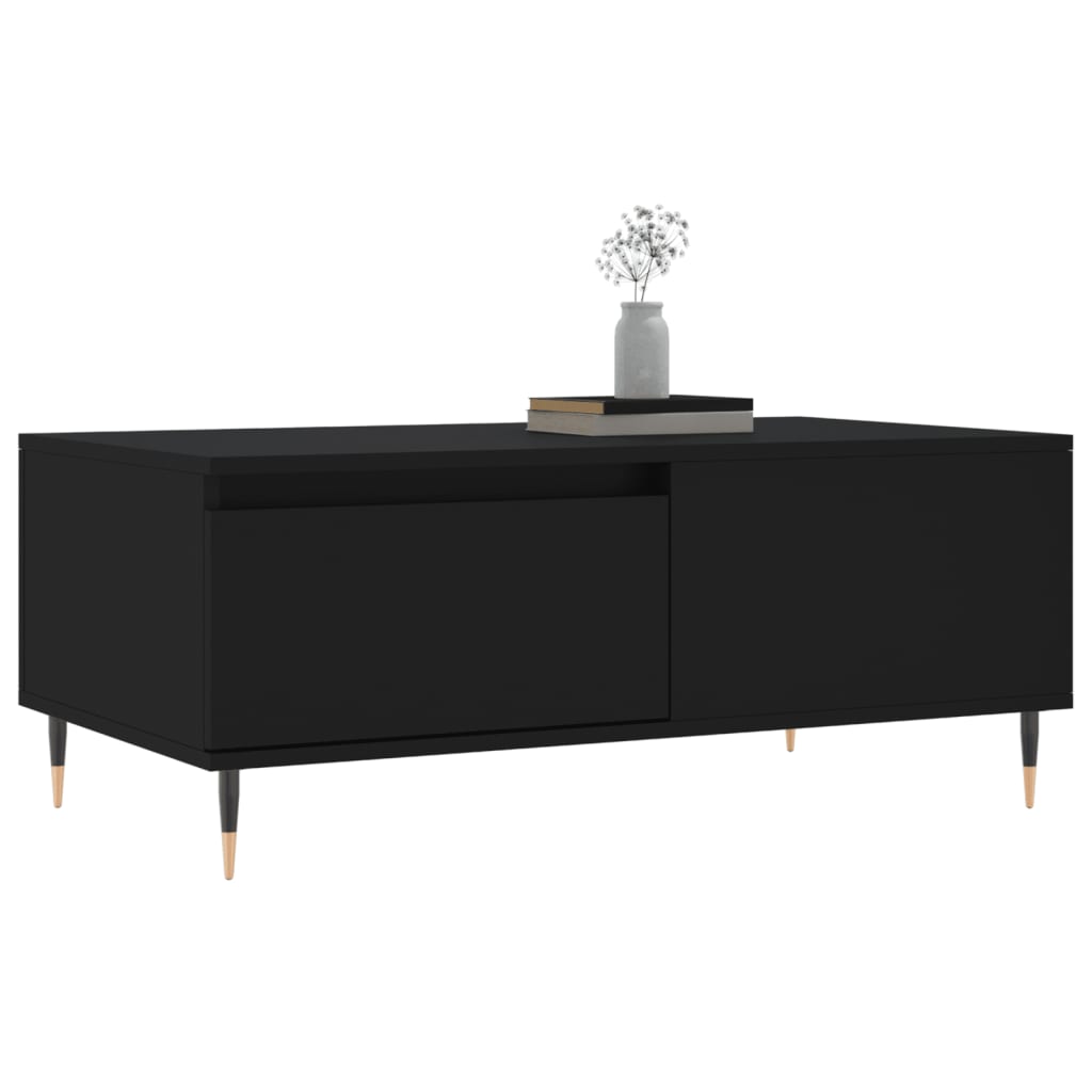 Salontafel 90X50X36,5 Cm Bewerkt Hout Zwart