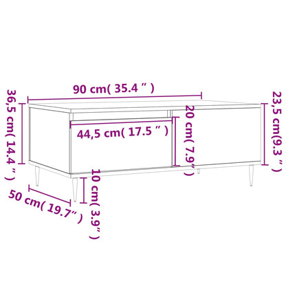 Salontafel 90X50X36,5 Cm Bewerkt Hout Zwart