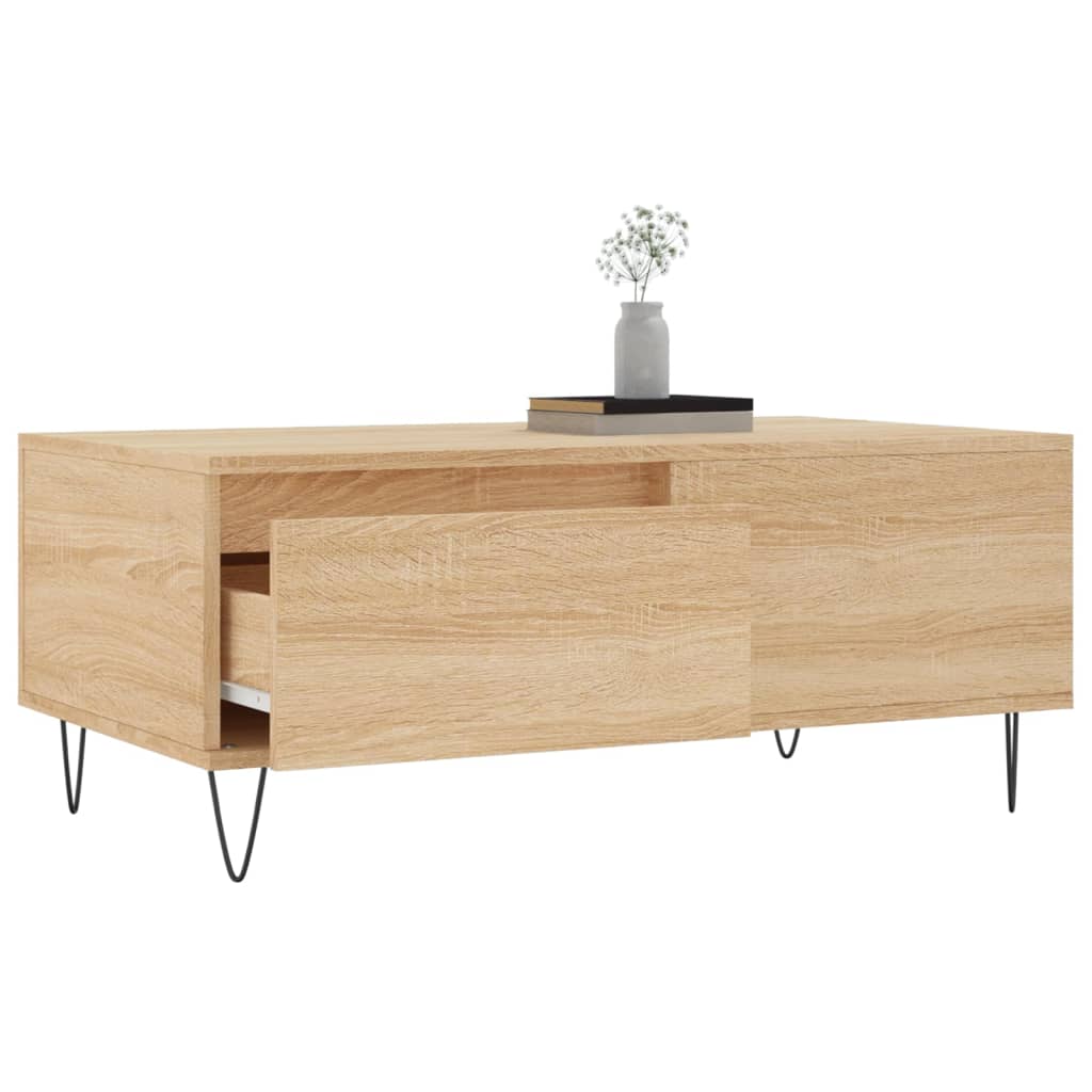 Salontafel 90X50X36,5 Cm Bewerkt Hout Kleurig Sonoma eiken