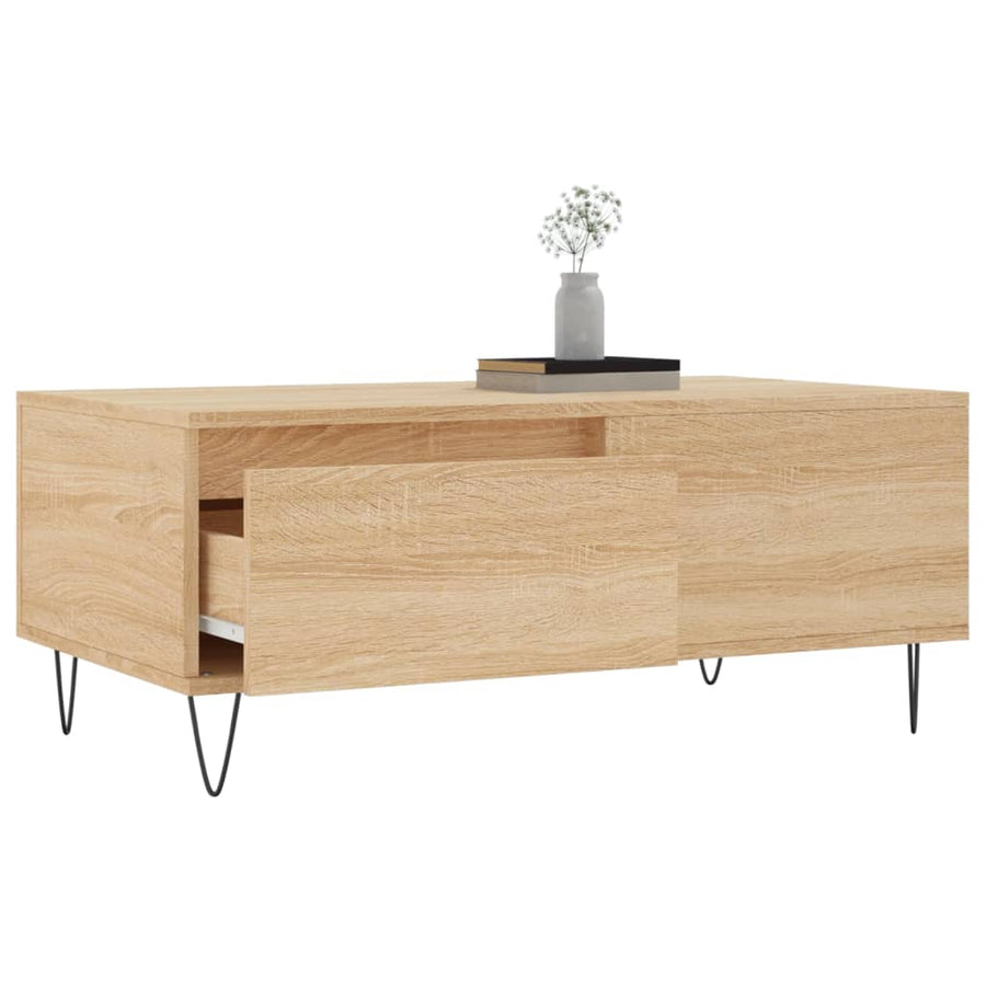 Salontafel 90X50X36,5 Cm Bewerkt Hout Kleurig Sonoma eiken