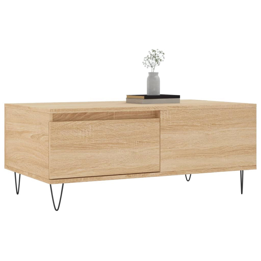 Salontafel 90X50X36,5 Cm Bewerkt Hout Kleurig Sonoma eiken