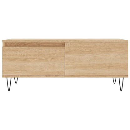 Salontafel 90X50X36,5 Cm Bewerkt Hout Kleurig Sonoma eiken