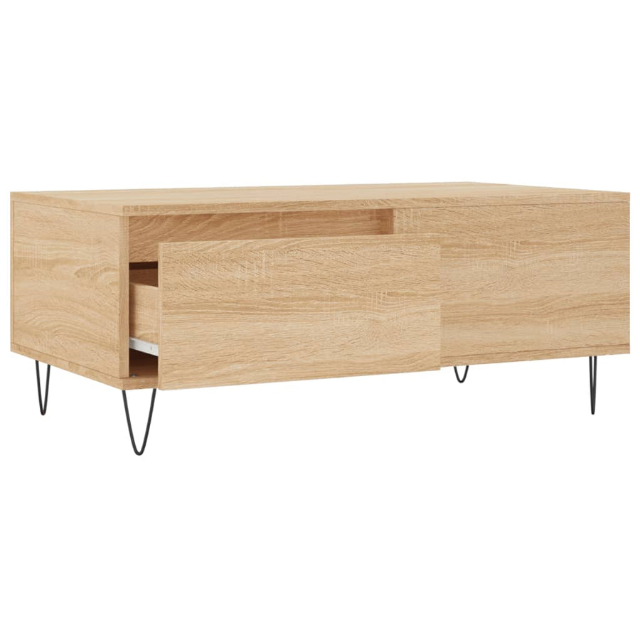 Salontafel 90X50X36,5 Cm Bewerkt Hout Kleurig Sonoma eiken