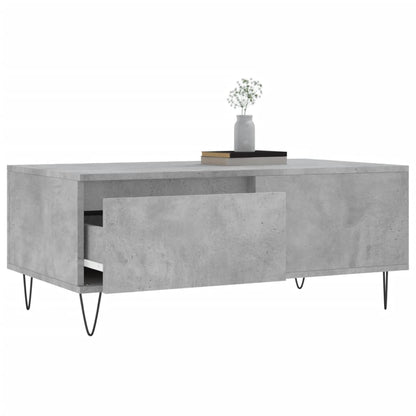 Salontafel 90X50X36,5 Cm Bewerkt Hout Betongrijs