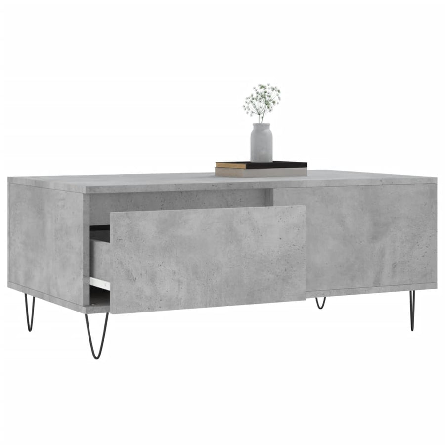 Salontafel 90X50X36,5 Cm Bewerkt Hout Betongrijs