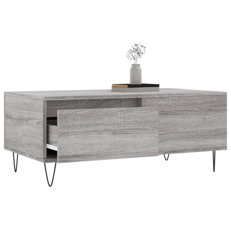 Salontafel 90X50X36,5 Cm Bewerkt Hout Grijs sonoma