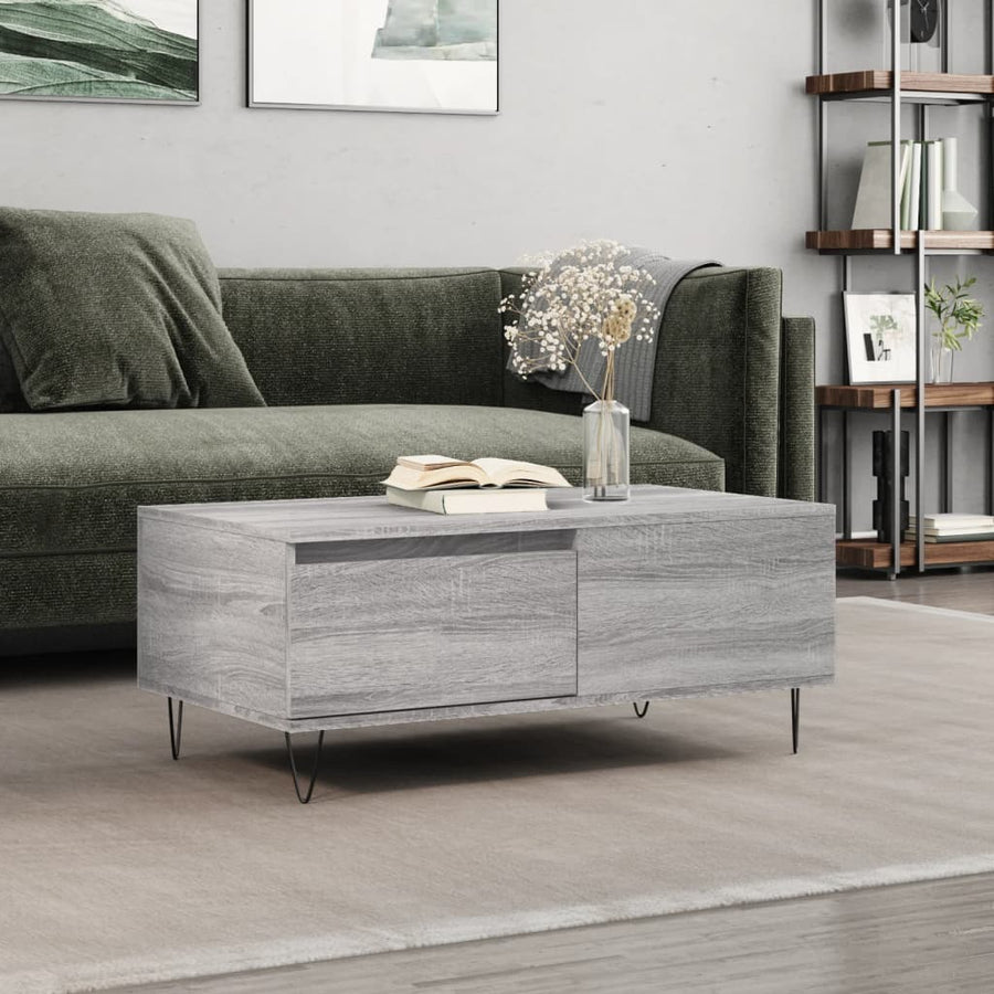 Salontafel 90X50X36,5 Cm Bewerkt Hout Grijs sonoma