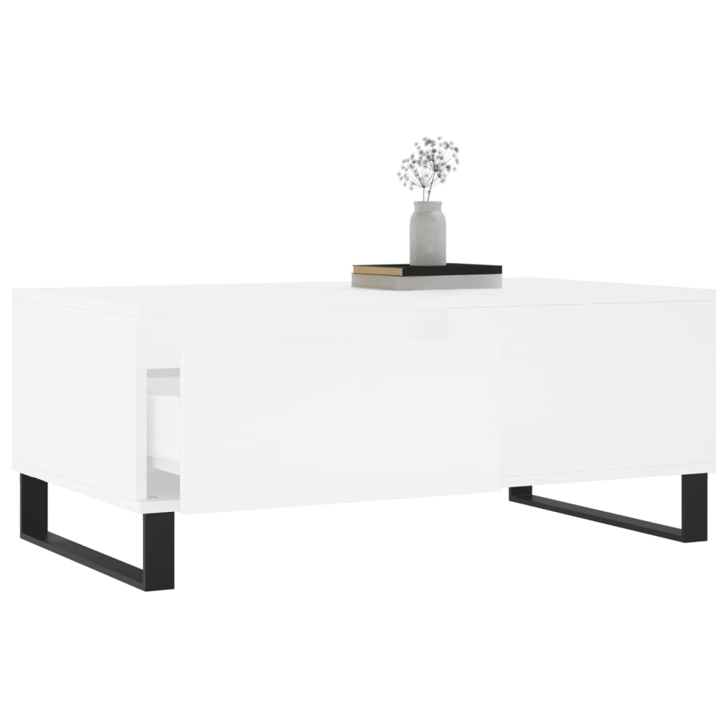 Salontafel 90X50X36,5 Cm Bewerkt Hout Wit